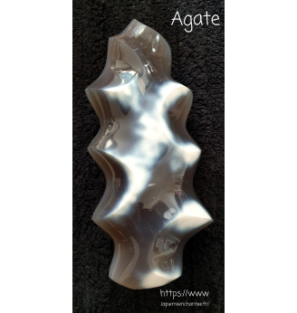 Agate Flamme – Pierre Bleue de Madagascar 17 cm