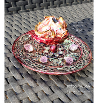 Porte encens Améthyste et bébé Dragon.