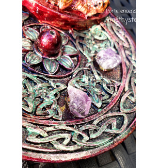 Porte encens Améthyste et bébé Dragon.