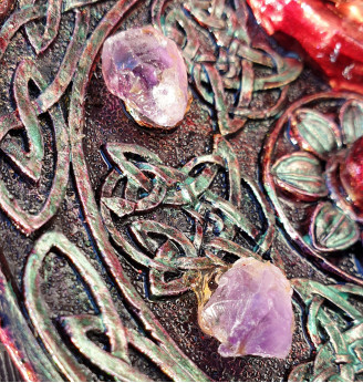 Porte encens Améthyste et bébé Dragon.