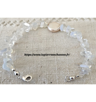 Bracelet perle d'eau douce et Quartz Angel Aura.