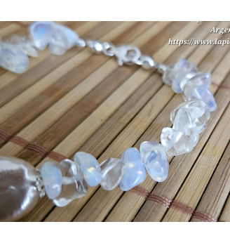 Bracelet perle d'eau douce et Quartz Angel Aura.