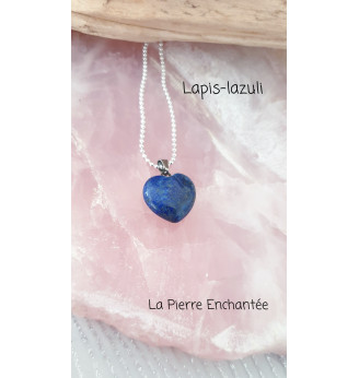 Pendentif en Lapis-lazuli , forme cœur .