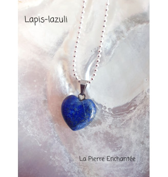Pendentif en Lapis-lazuli , forme cœur .