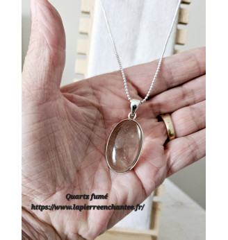 Pendentif en Quartz fumé , Argent 925