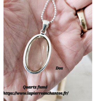 Pendentif en Quartz fumé , Argent 925