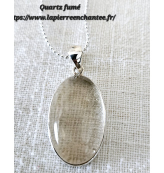 Pendentif en Quartz fumé , Argent 925