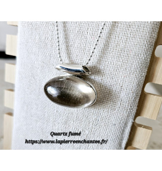Pendentif en Quartz fumé , Argent 925 . Confiance en soi .