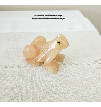 Grenouille en Sélénite orange.