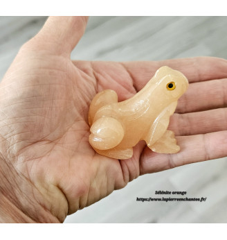 Grenouille en Sélénite orange.
