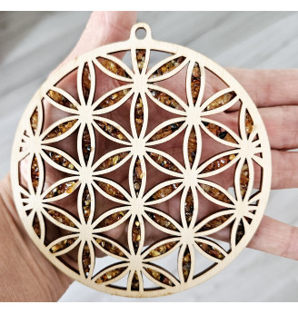 Fleur de vie en Ambre de la Baltique.