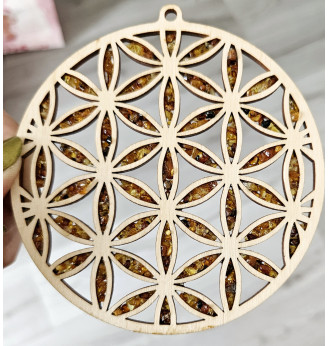 Fleur de vie en Ambre de la Baltique.