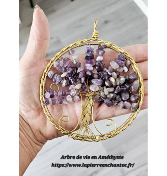 Arbre de vie pour suspendre en Améthyste.
