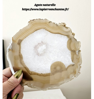Agate naturelle, tranche-Pierre apaisante et décorative