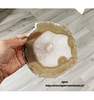 Agate naturelle, tranche-Pierre apaisante et décorative