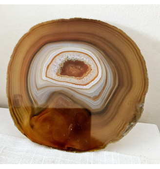 Agate orange tranche -Pierre de collection 12 x 12 .