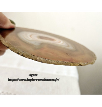 Agate orange tranche -Pierre de collection 12 x 12 .