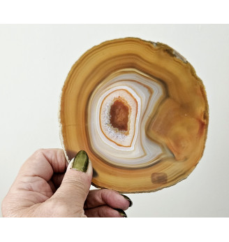 Agate orange tranche -Pierre de collection 12 x 12 .