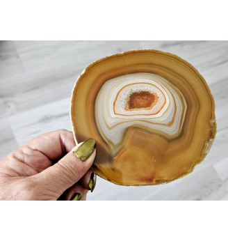 Agate orange tranche -Pierre de collection 12 x 12 .