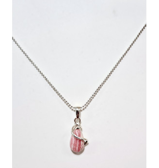 Pendentif en Rhodochrosite serti Argent 925 .