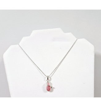 Pendentif en Rhodochrosite serti Argent 925 .