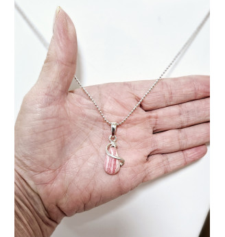 Pendentif en Rhodochrosite serti Argent 925 .