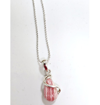 Pendentif en Rhodochrosite serti Argent 925 .