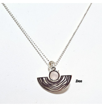 Pendentif en Quartz rose sertissage en Argent massif 925 .