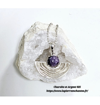 Pendentif Charoïte – Argent 925 – Bijou Apaisant et Transformation