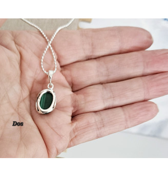 Pendentif en Malachite sertissage en Argent 925
