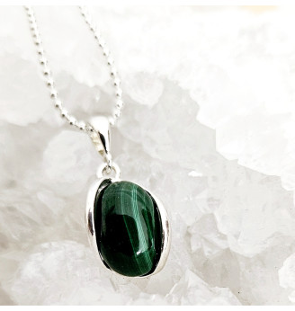 Pendentif en Malachite sertissage en Argent 925
