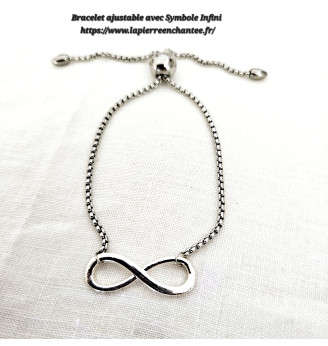 Bracelet ajustable, toutes tailles avec symbole de l'Infini .