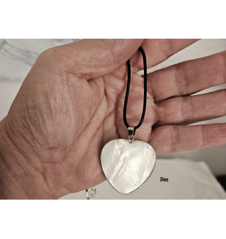 Pendentif en Nacre Abalone , forme cœur – 3,5 × 3,5 cm