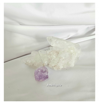 Pendentif en Améthyste brute – Pierre de sérénité et de protection