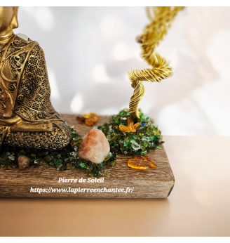 Arbre de Vie spirituel avec Bouddha , Pierre de Lune et Ambre.