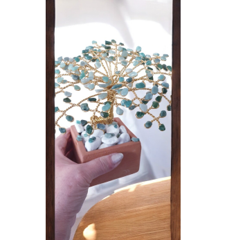 Arbre de Vie  Aventurine sur Poterie Naturelle – Chance et Harmonie