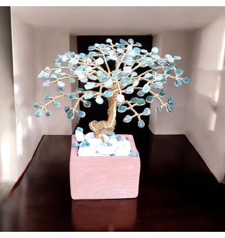 Arbre de Vie  Aventurine sur Poterie Naturelle – Chance et Harmonie