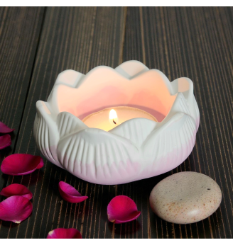 Photophore bougeoir Lotus en Résine Naturelle – Ambiance Zen et Romantique