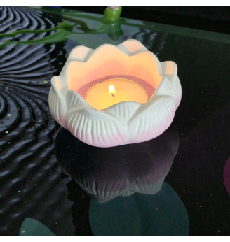 Photophore bougeoir Lotus en Résine Naturelle – Ambiance Zen et Romantique
