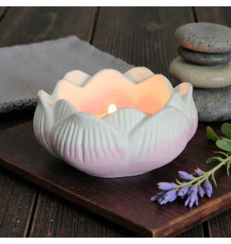 Photophore bougeoir Lotus en Résine Naturelle – Ambiance Zen et Romantique