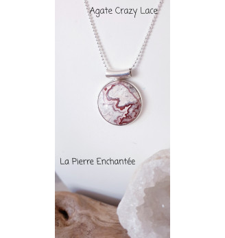 Pendentif Agate Crazy Lace – Pierre de joie et d’harmonie – Argent 925