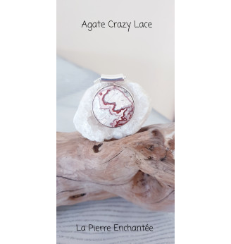 Pendentif Agate Crazy Lace – Pierre de joie et d’harmonie – Argent 925