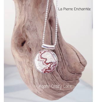 Pendentif Agate Crazy Lace – Pierre de joie et d’harmonie – Argent 925
