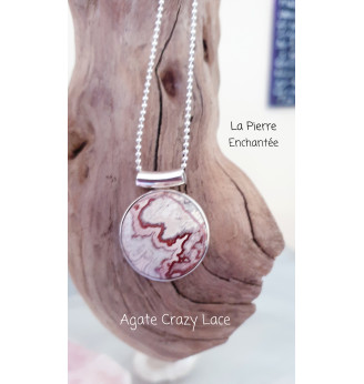Pendentif Agate Crazy Lace – Pierre de joie et d’harmonie – Argent 925