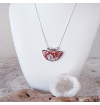 Pendentif Agate Crazy Lace – Pierre d’équilibre et d’ancrage – Argent 925