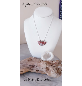 Pendentif Agate Crazy Lace – Pierre d’équilibre et d’ancrage – Argent 925