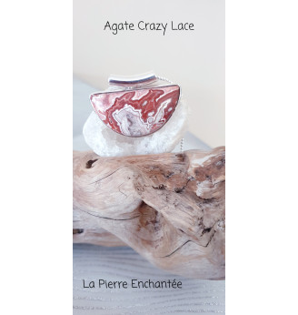 Pendentif Agate Crazy Lace – Pierre d’équilibre et d’ancrage – Argent 925