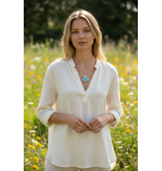 Pendentif Amazonite ovale et Argent 925– Douceur et Sérénité