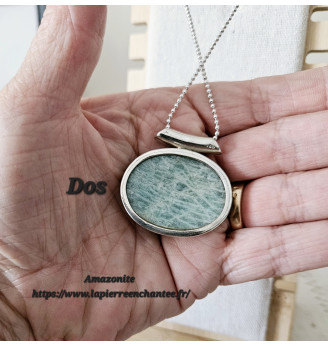 Pendentif Amazonite ovale et Argent 925– Douceur et Sérénité
