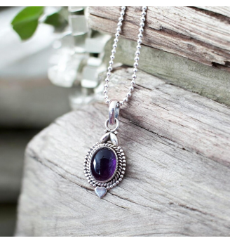 Pendentif Améthyste , Argent 925 - Énergie et Harmonie